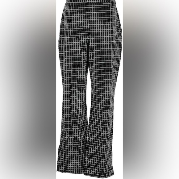 Massimo Fabbro Italy Black White Check High Waisted Pants Sz 2 Straight Leg - Picture 1 of 7